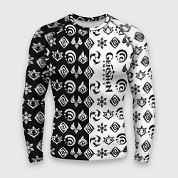 Рашгард мужской Genshin Impact - black and white, цвет: 3D-принт