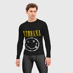 Рашгард мужской Джинсовка с nirvana, цвет: 3D-принт — фото 2