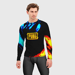 Рашгард мужской PUBG краски огонь и лёд, цвет: 3D-принт — фото 2