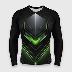 Мужской рашгард Green and black abstract style