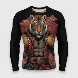 Мужской рашгард Тигр в стойке тайский бокс