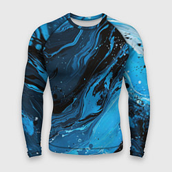 Мужской рашгард Черно-синяя абстракция геометрическая