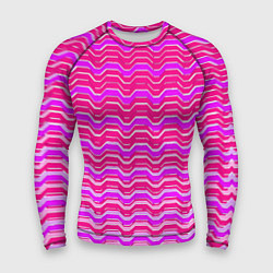 Мужской рашгард Розовые линии и белые полосы