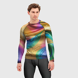 Рашгард мужской Жидкий радужный металл, цвет: 3D-принт — фото 2