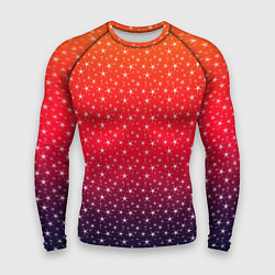 Рашгард мужской Градиент оранжево-фиолетовый со звёздочками, цвет: 3D-принт