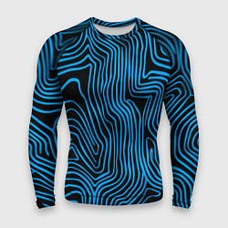 Рашгард мужской Синие линии узор, цвет: 3D-принт