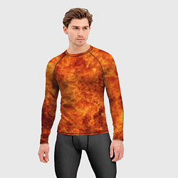 Рашгард мужской Пламя 8бит текстура, цвет: 3D-принт — фото 2