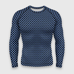 Рашгард мужской Паттерн чёрно-голубой мелкие шестигранники, цвет: 3D-принт