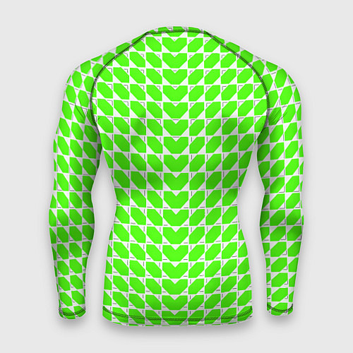 Мужской рашгард Зелёные лепестки шестиугольники / 3D-принт – фото 2