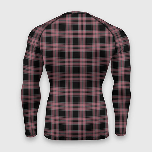 Мужской рашгард Чёрно-розовый клетчатый / 3D-принт – фото 2