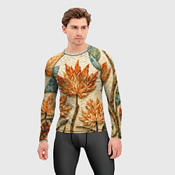 Рашгард мужской Мозаика осенняя листва в теплых тонах, цвет: 3D-принт — фото 2