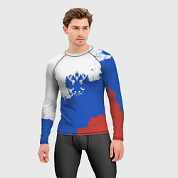 Рашгард мужской Российский триколор и герб, цвет: 3D-принт — фото 2