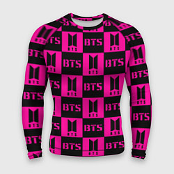 Рашгард мужской BTS pattern pink logo, цвет: 3D-принт