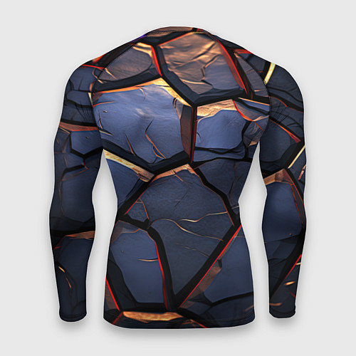 Мужской рашгард Темная абстрактная объемная плитка / 3D-принт – фото 2