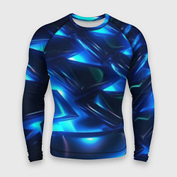 Мужской рашгард Синие абстрактные неоновые плиты