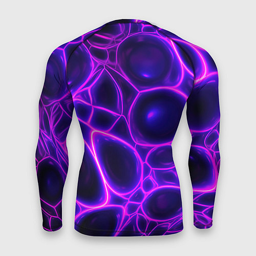 Мужской рашгард Фиолетовы неоновые соты / 3D-принт – фото 2