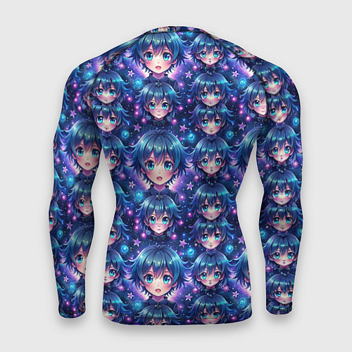 Мужской рашгард Аниме персонаж с синими волосами / 3D-принт – фото 2