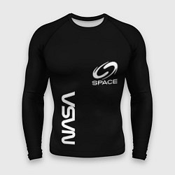 Мужской рашгард Nasa space logo white