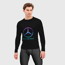 Рашгард мужской Mercedes neon logo, цвет: 3D-принт — фото 2