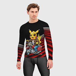 Рашгард мужской Пикачу байкер на мотоцикле, цвет: 3D-принт — фото 2