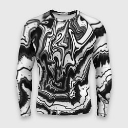 Рашгард мужской Черно-белая абстракция суминагаши, цвет: 3D-принт