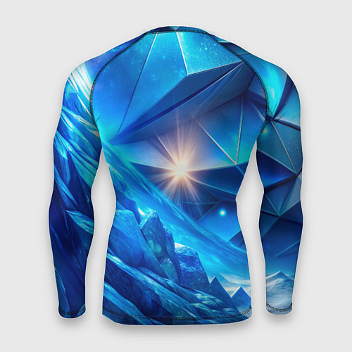 Мужской рашгард Синяя объемная абстракция со вспышкой / 3D-принт – фото 2