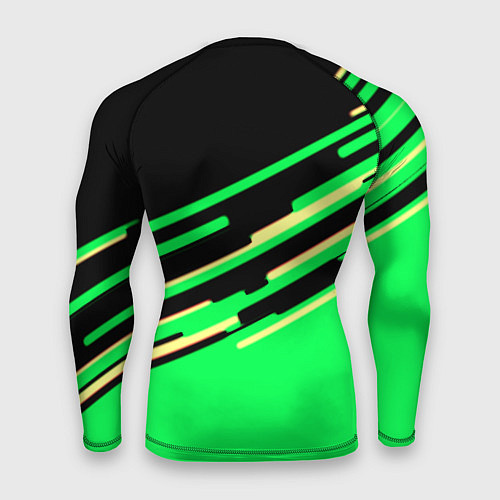 Мужской рашгард Razer line green pattern / 3D-принт – фото 2
