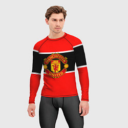 Рашгард мужской Манчестер Юнайтед полосы, цвет: 3D-принт — фото 2