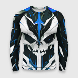 Рашгард мужской Абстрактный белый череп и синие полосы, цвет: 3D-принт