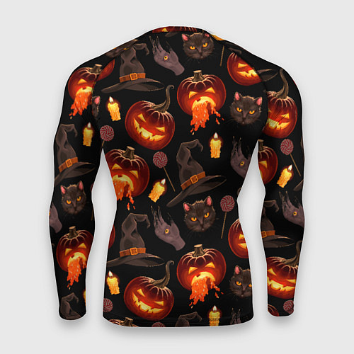 Мужской рашгард Хэллоуин цветной паттерн / 3D-принт – фото 2