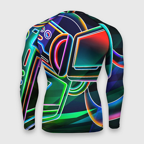 Мужской рашгард Неоновая психоделика геймер / 3D-принт – фото 2