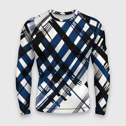 Мужской рашгард Косая клетка бело-синяя