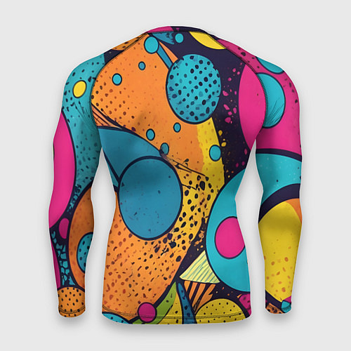 Мужской рашгард Поп-арт абстракция круги / 3D-принт – фото 2