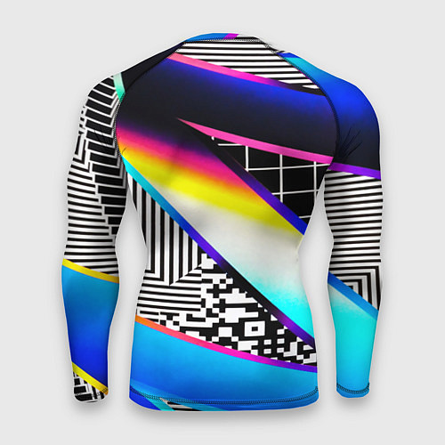 Мужской рашгард Neon stripes geometry / 3D-принт – фото 2