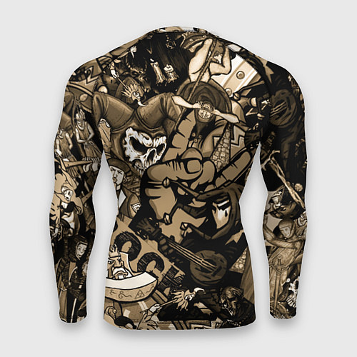 Мужской рашгард Король и шут средневековья играют рок / 3D-принт – фото 2