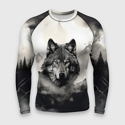 Мужской рашгард Голова серого волка