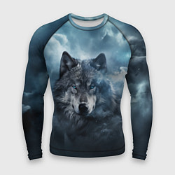 Рашгард мужской Волк ночью под луной, цвет: 3D-принт