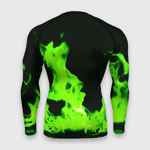 Мужской рашгард Кислотный зелёный огонь / 3D-принт – фото 2