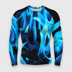 Мужской рашгард Синий огонь текстура