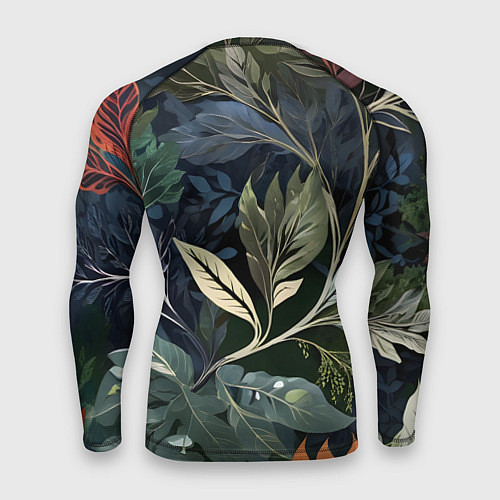 Мужской рашгард Объемные листья / 3D-принт – фото 2