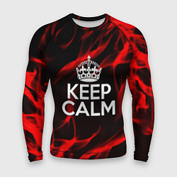 Мужской рашгард Keep calm flame red