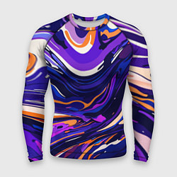 Мужской рашгард Разноцветная абстракция разводов