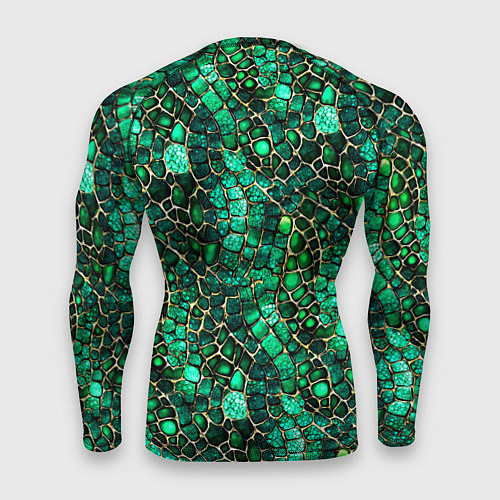 Мужской рашгард Змеиная зелёная кожа / 3D-принт – фото 2