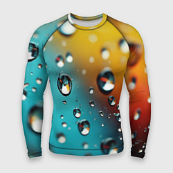 Рашгард мужской Крупные капли на цветном фоне, цвет: 3D-принт