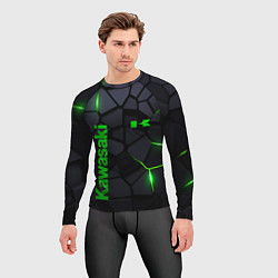 Рашгард мужской Kawasaki - плиты с эффектом свечения, цвет: 3D-принт — фото 2