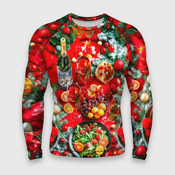 Мужской рашгард Новогодний праздничный стол