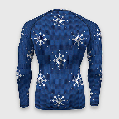 Мужской рашгард Вязаный зимний узор с оленями и снежинками / 3D-принт – фото 2