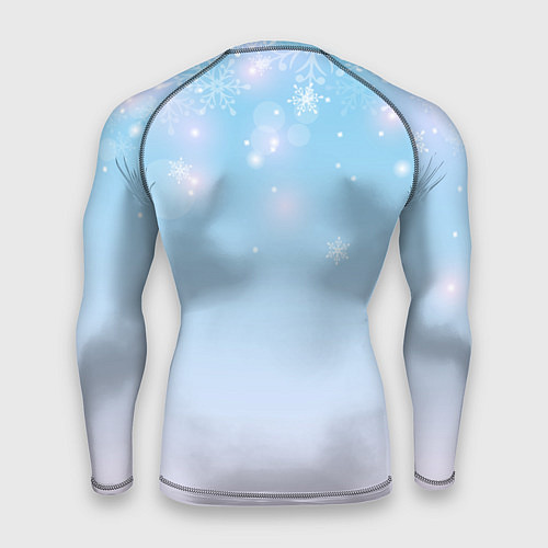 Мужской рашгард Зимний градиент со снежинками / 3D-принт – фото 2
