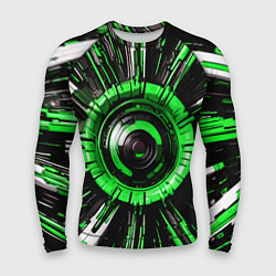 Рашгард мужской Чёрно-зелёная сфера киберпанк, цвет: 3D-принт
