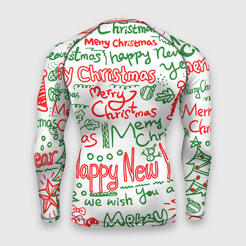 Мужской рашгард Новогодняя атмосфера merry christmas / 3D-принт – фото 2